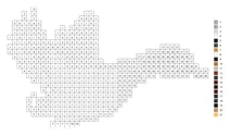 Pixel duck flying color by number