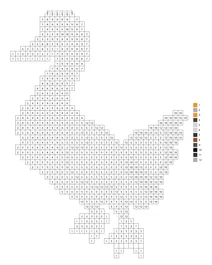 Pixel duck standing color by number