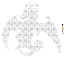 Pixel flying dragon color by number