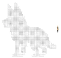 Pixel german shepherd color by number