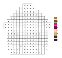 Pixel gingerbread house color by number