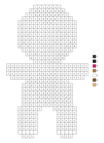 Pixel gingerbread man color by number