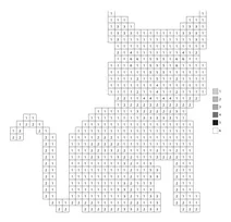 Pixel gray cat color by number
