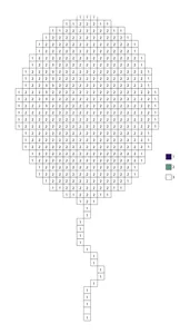 Pixel green balloon color by number