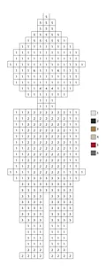 Pixel guy with red mohawk color by number