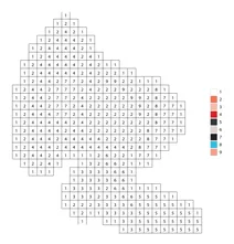 Pixel hand holding a megaphone color by number