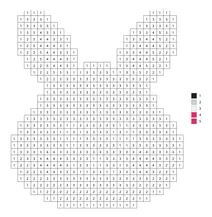 Pixel kawaii bunny color by number