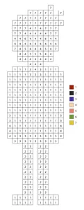 Pixel man color by number