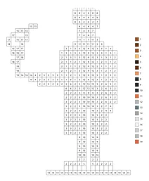 Pixel man with a cigarette color by number
