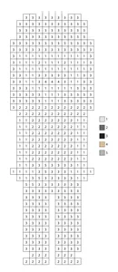 Pixel man with mustache color by number