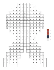 Pixel medal with usa flag ribbons color by number