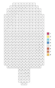 Pixel multi-colored ice cream on a stick color by number