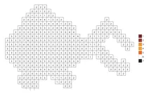 Pixel orange fish color by number