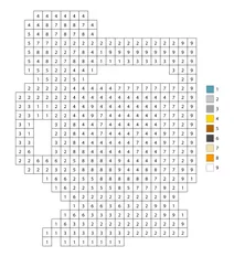 Pixel orange lemonade color by number