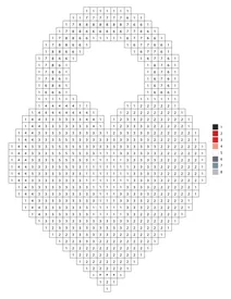 Pixel padlock heart color by number
