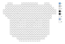Pixel panda head with glasses color by number