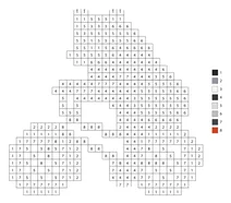 Pixel panda on a bicycle color by number