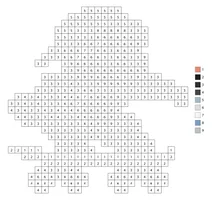 Pixel panda on a skateboard color by number