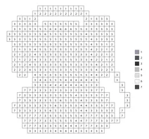 Pixel panda with headphones color by number