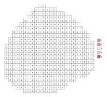 Pixel peach heart color by number