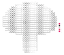 Pixel pink mushroom color by number