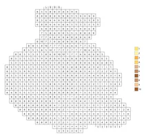 Pixel purse of gold color by number