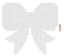 Pixel red bow color by number