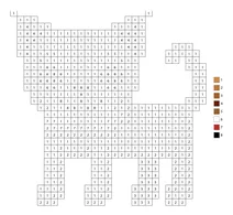 Pixel red cat color by number