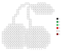 Pixel red cherry color by number