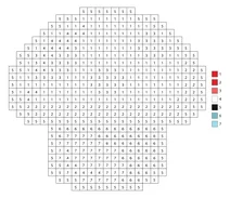 Pixel red mushroom color by number