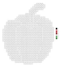 Pixel red paprika or bell pepper color by number