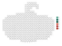 Pixel red pumpkin color by number