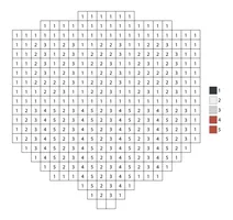 Pixel shield with usa flag color by number