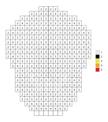 Pixel skull emoji with black glasses color by number