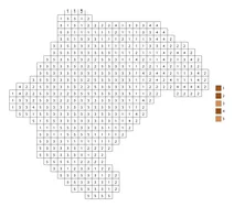 Pixel teddy bear croissant color by number