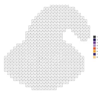 Pixel witch hat color by number
