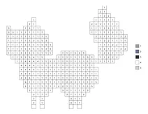 Pixel wolf color by number