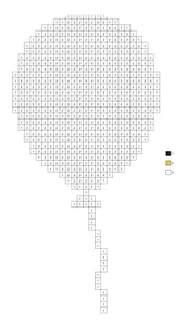 Pixel yellow balloon color by number