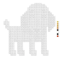 Pixel yellow dog color by number