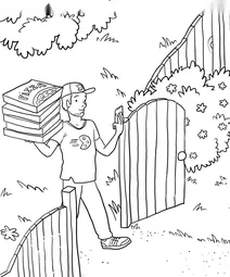 Pizza delivery at the garden gate