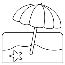 Пляж із парасолькою emoji