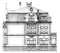 Подвійна вілла, kaiser-friedrich-strasse 11/13, бонн: правий боковий фасад, 1903