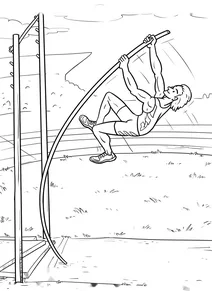 Pole vault athlete in stadium