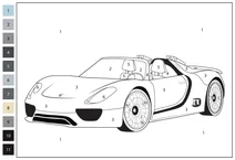 Porsche 918 spyder (концепт) — розфарбуй за номерами