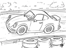 Porsche sports car on the racetrack