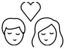 Поцілунок жінки з чоловіком emoji