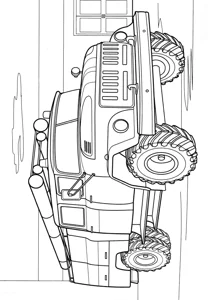Розмальовка ««Пожежна машина ЗІЛ»»: роздрукувати, завантажити