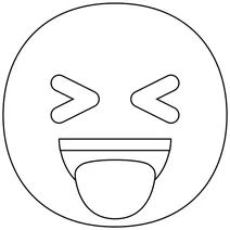 Примружене обличчя з язиком emoji