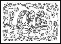 Психоделічний візерунок зі словом love