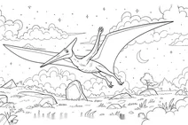 Pteranodon in prehistoric sky